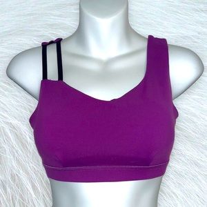 “Karma” Brand Asymmetric Braided Strappy Purple Sports Bra S